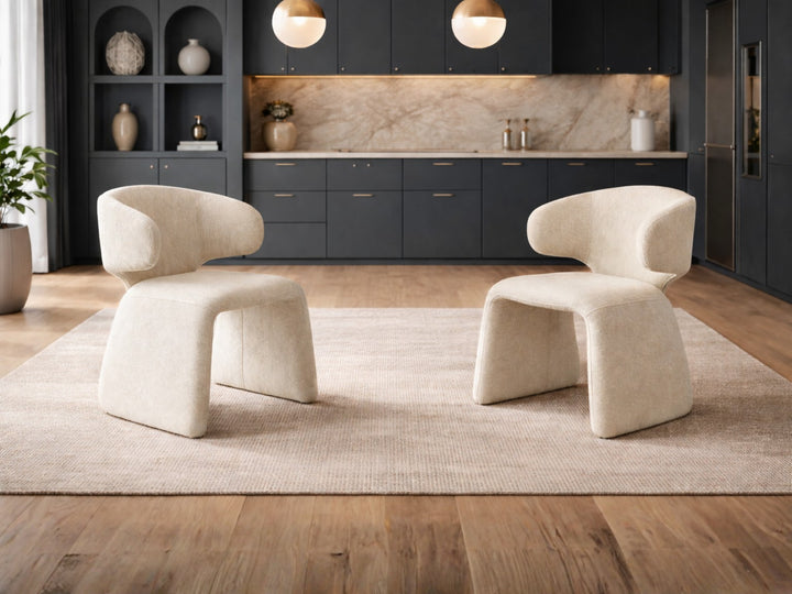 Luxe Fabric Upholstered Modern Dining Chair