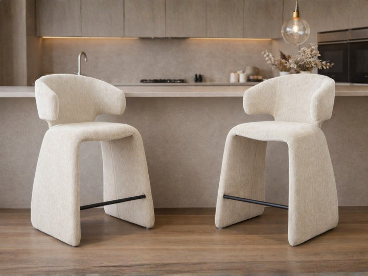 Luxe Fabric Bar Chair - Upholstered Bar Stool