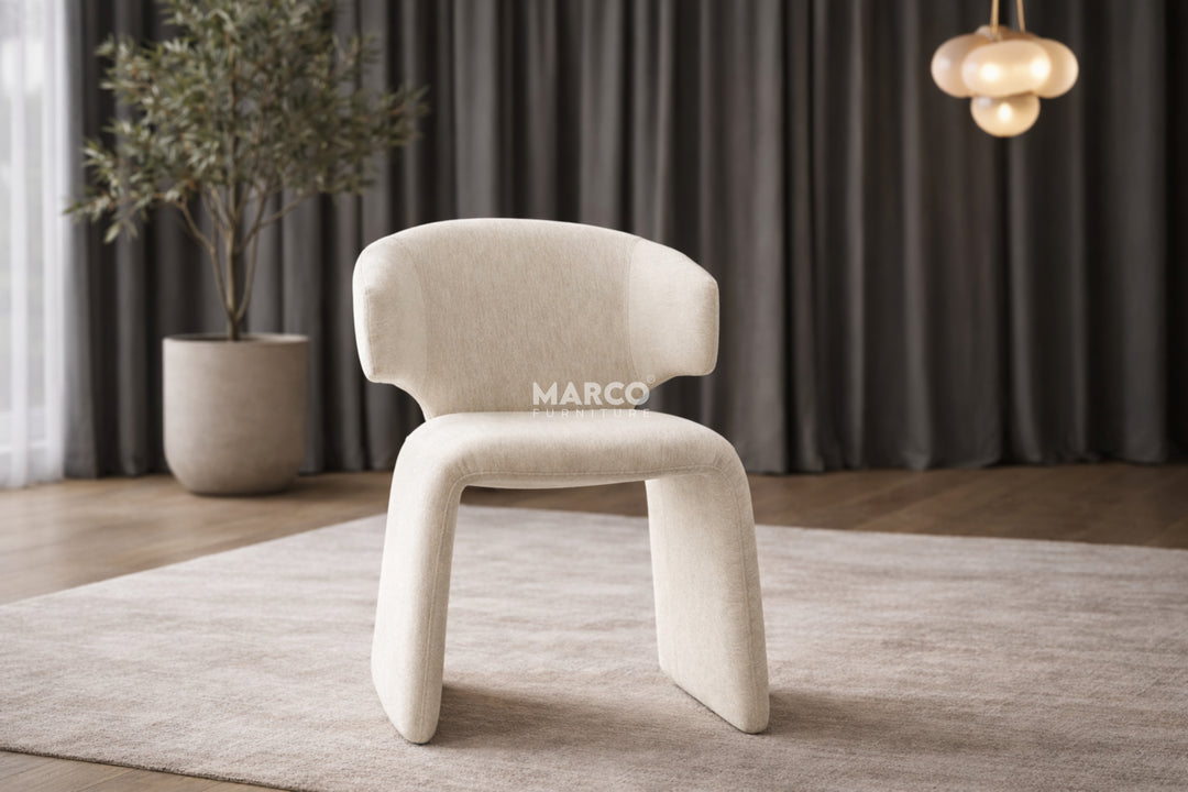 Luxe Fabric Upholstered Modern Dining Chair