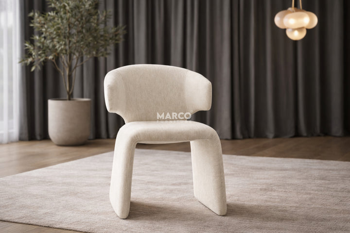 Luxe Fabric Upholstered Modern Dining Chair