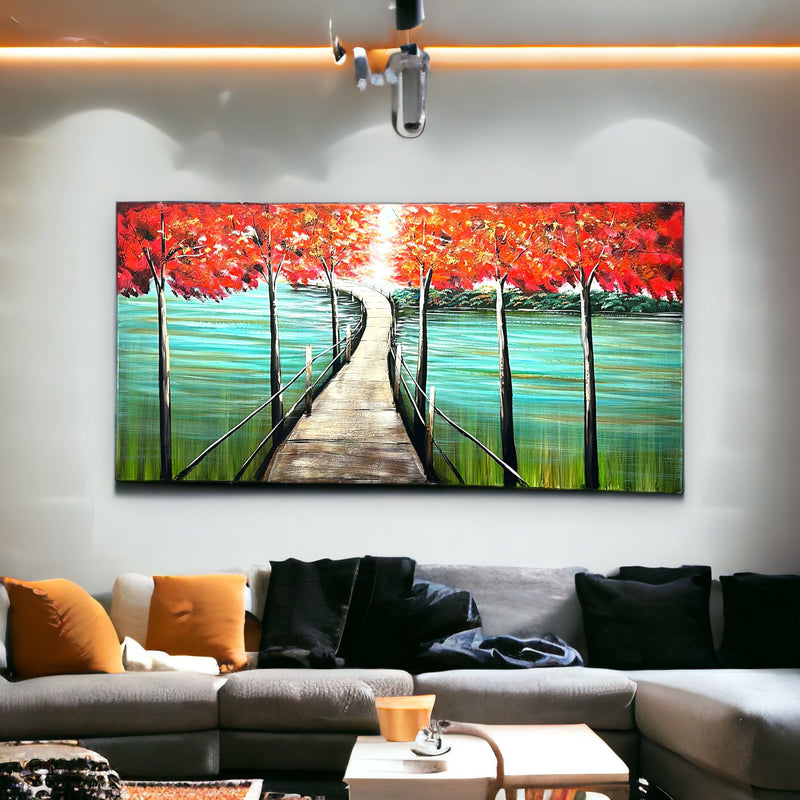 Whispers of Autumn Embrace Artwork L180xH90 cm