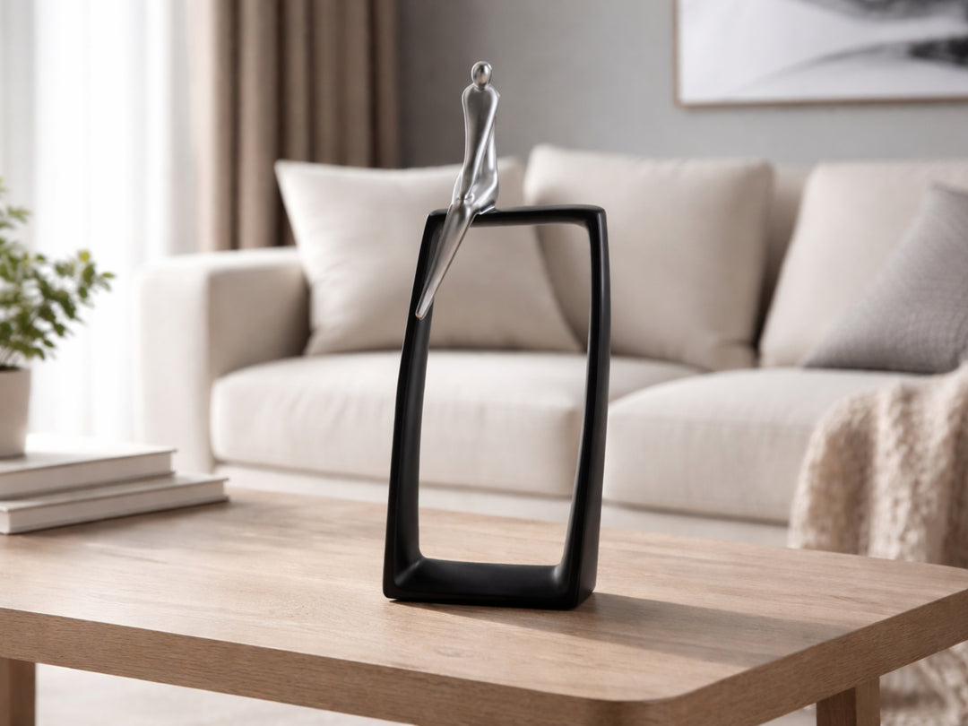 Black & Silver Abstract Art
