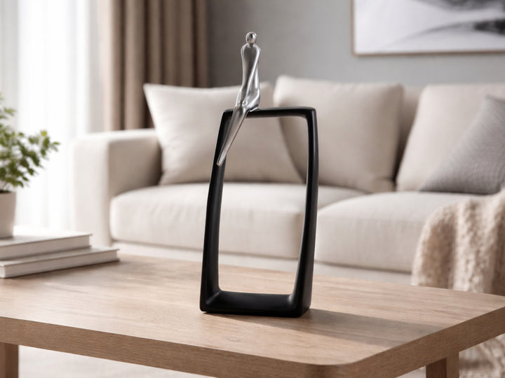 Black & Silver Abstract Art