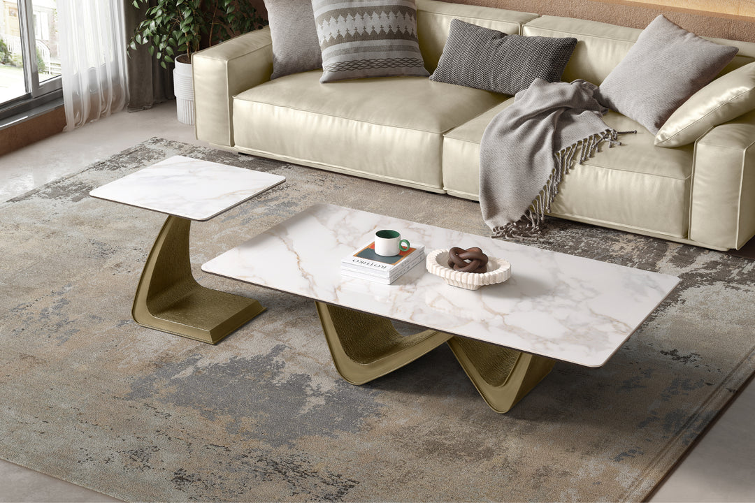 Filo Dorato Sintered Stone Coffee Table – Living Room Centrepiece