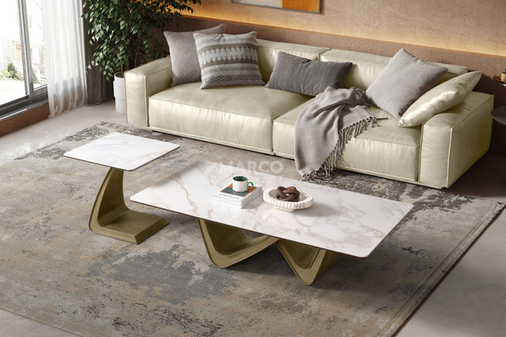 Filo Dorato Sintered Stone Side Table