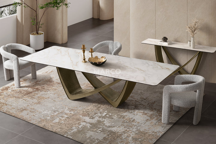 Filo Dorato Sintered Stone Top Dining Table