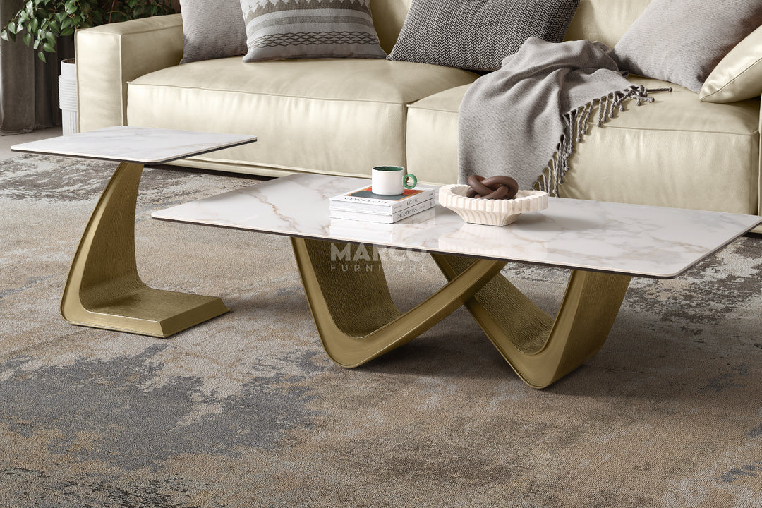 Filo Dorato Sintered Stone Side Table