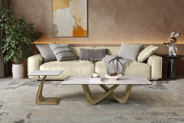 Filo Dorato Sintered Stone Coffee Table – Living Room Centrepiece