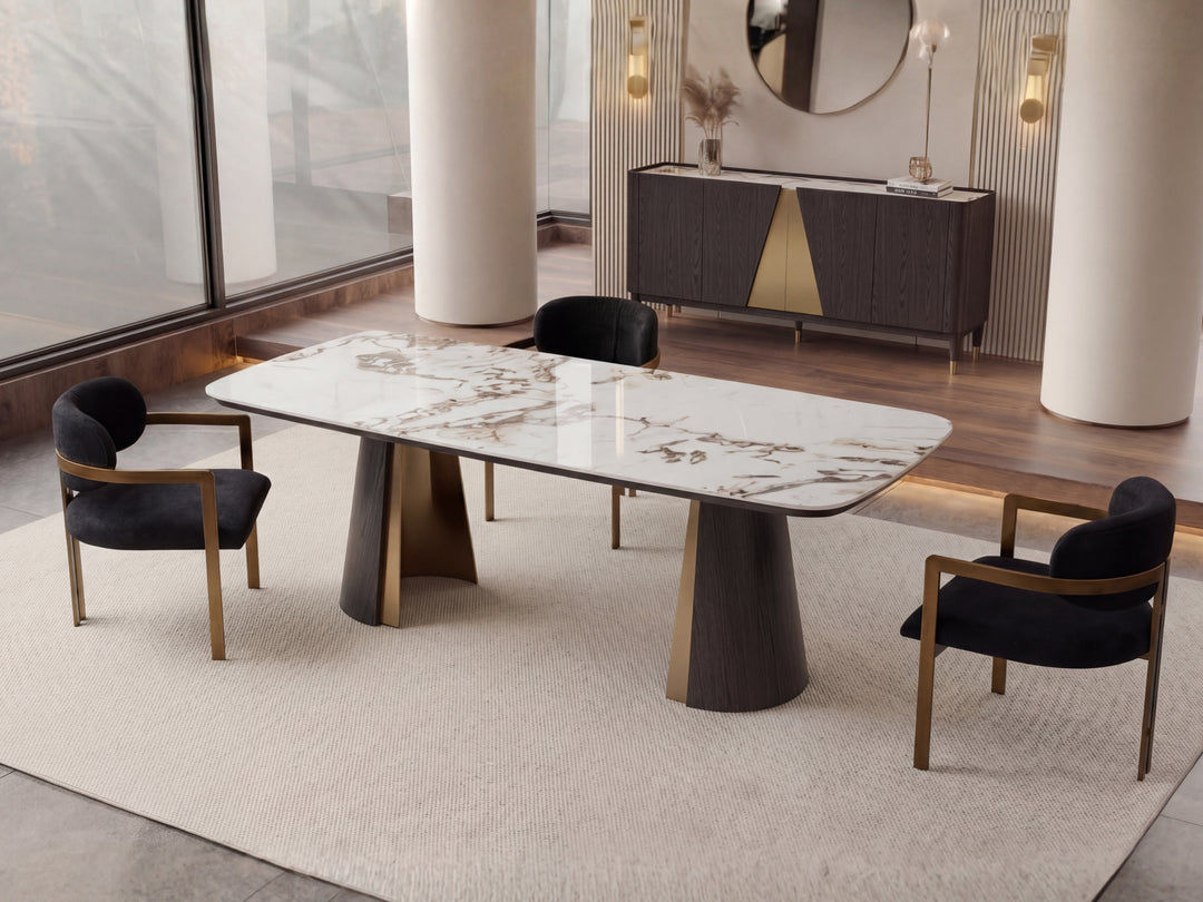 Olmo Fiorito Sintered Stone Dining Table (Black)