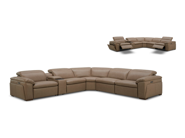 Nevada Leather Reclining Corner Lounge with Adjustable Headrests