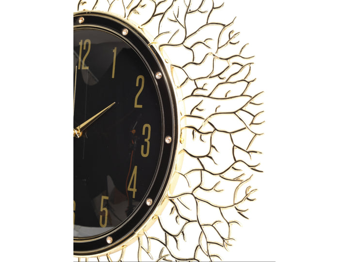 Celeste Gold Sunburst Wall Clock – Black Dial (50cm)