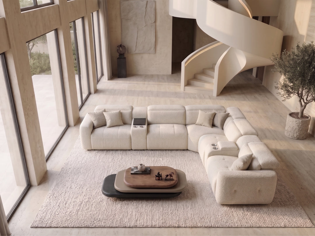 Bellavia Modern Fabric Corner Lounge – L-Shaped Modular Sofa