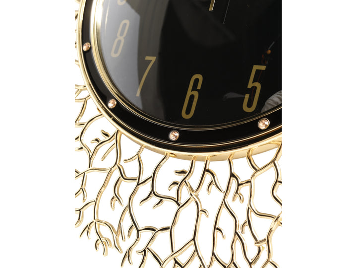 Celeste Gold Sunburst Wall Clock – Black Dial (50cm)