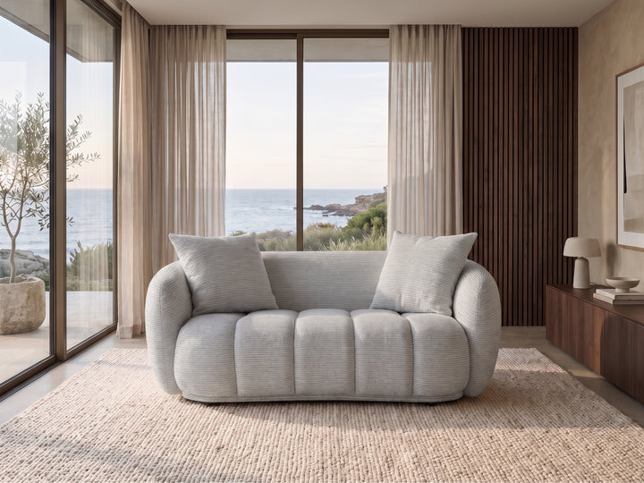 Valentina Curved Boucle Fabric Sofa