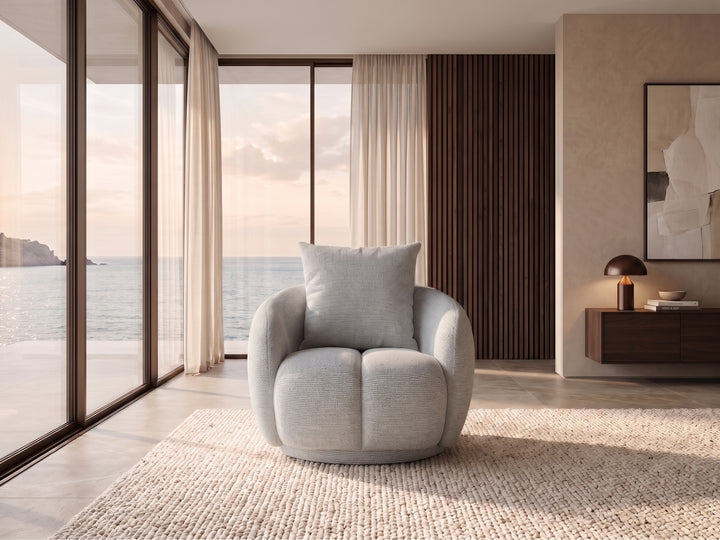 Valentina Curved Boucle Fabric Sofa