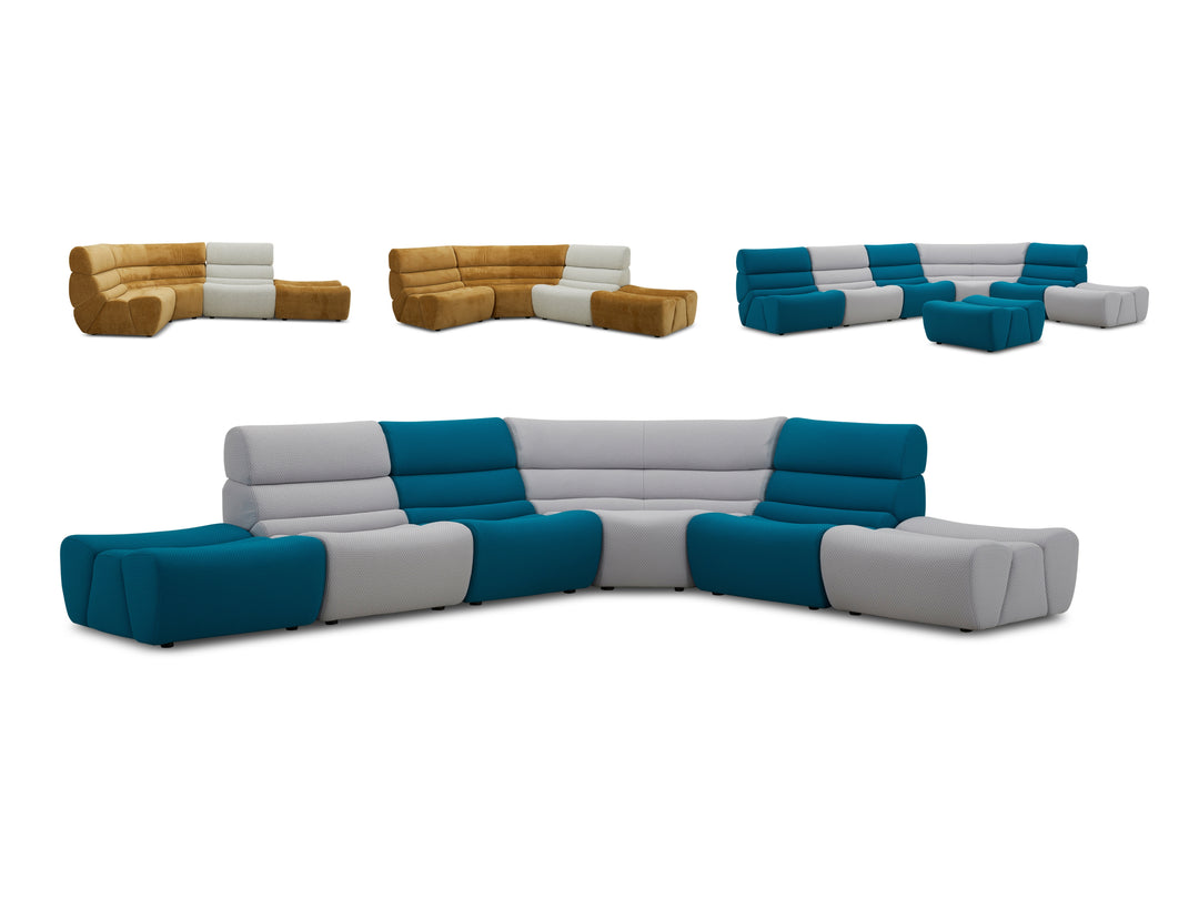 Manchester Corner Lounge Sofa with Ottomans – Modern Sectional Couch