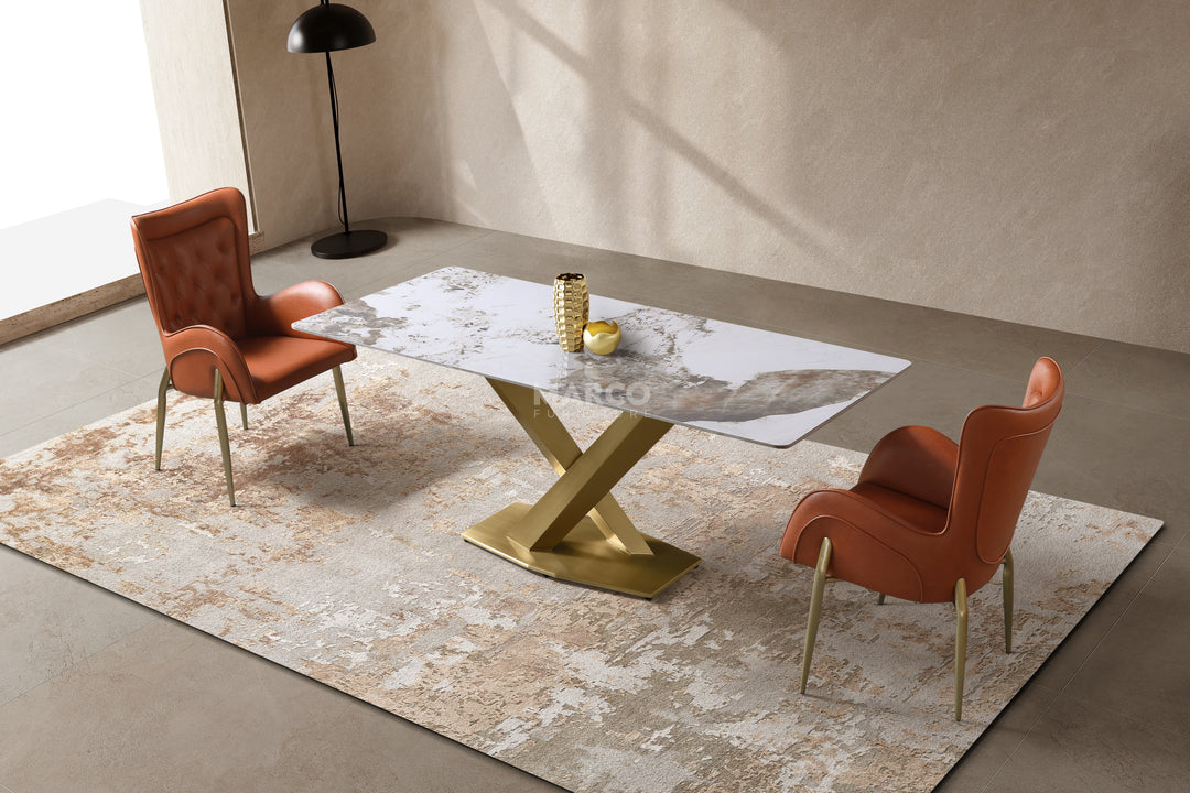 Harvey Ceramic Dining Table (Gold)