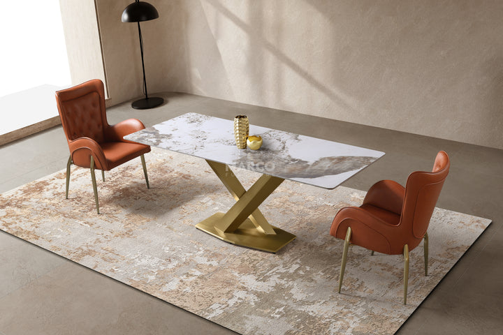 Harvey Ceramic Dining Table (Gold)