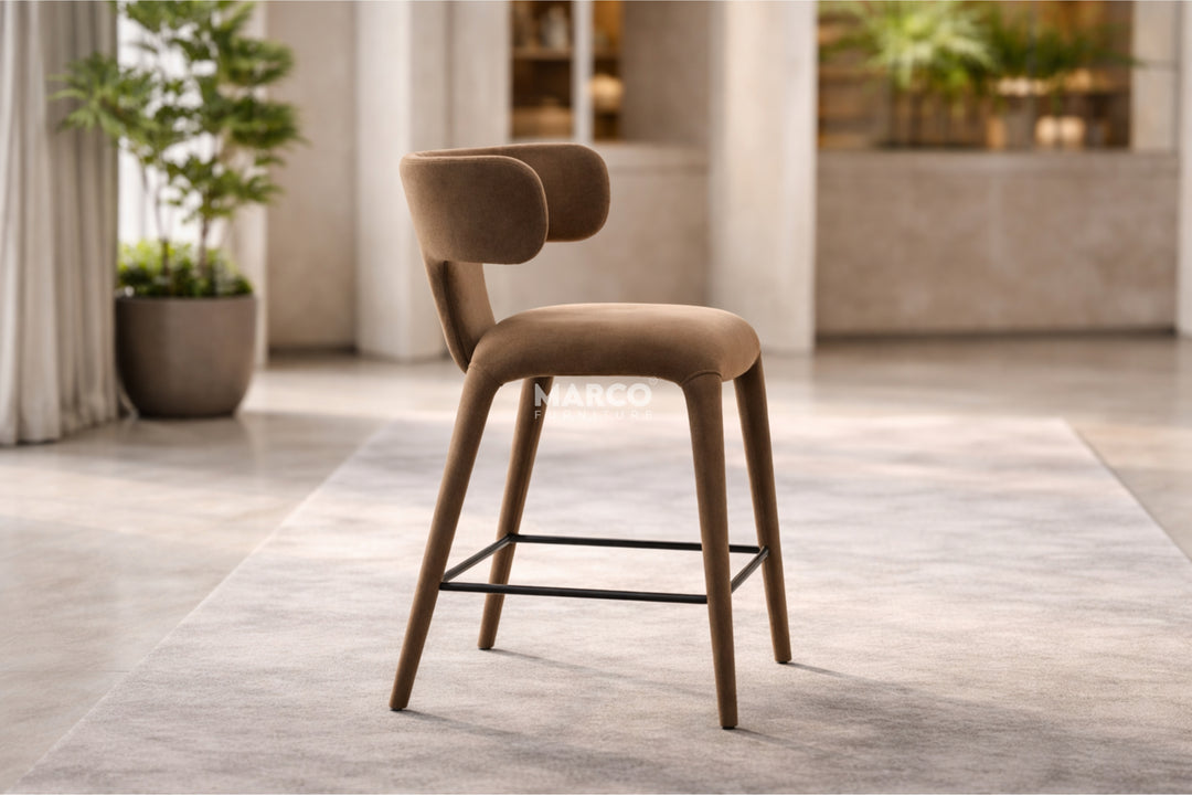 Enzo Fabric Bar Chair - Modern Upholstered Bar Stool