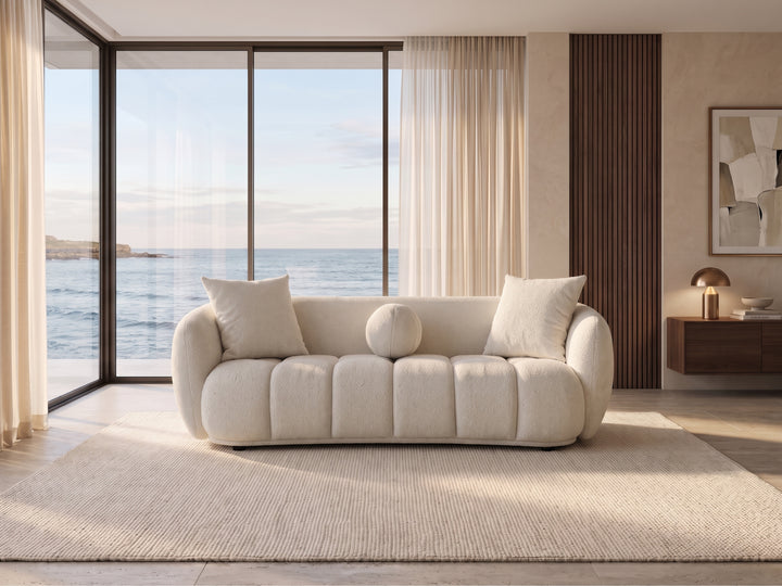 Valentina Curved Boucle Fabric Sofa