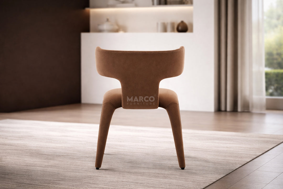 Enzo Fabric Dining Chair - Mushroom Brown