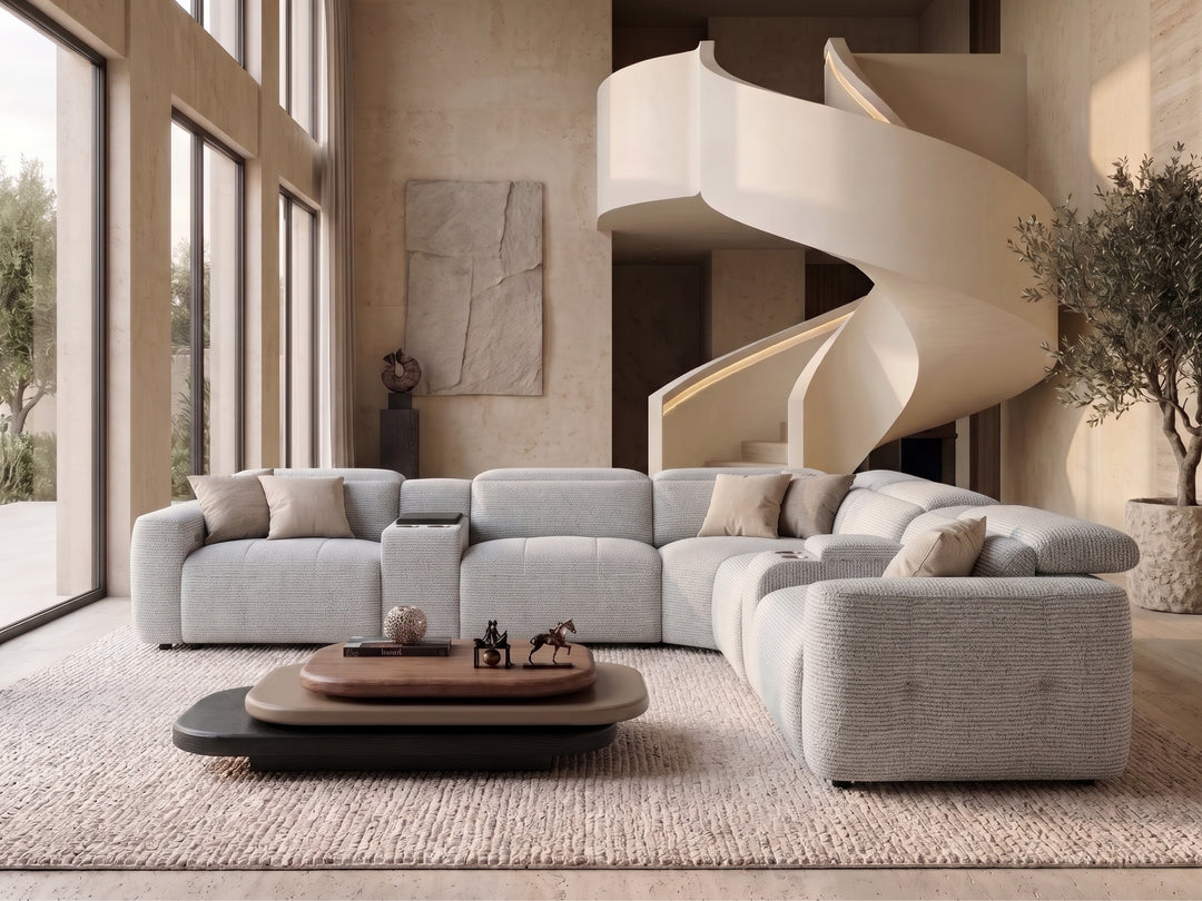 Bellavia Modern Fabric Corner Lounge – L-Shaped Modular Sofa