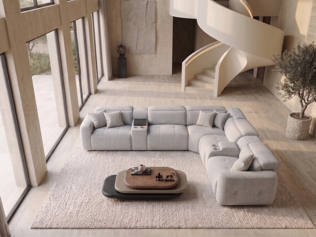 Bellavia Modern Fabric Corner Lounge – L-Shaped Modular Sofa