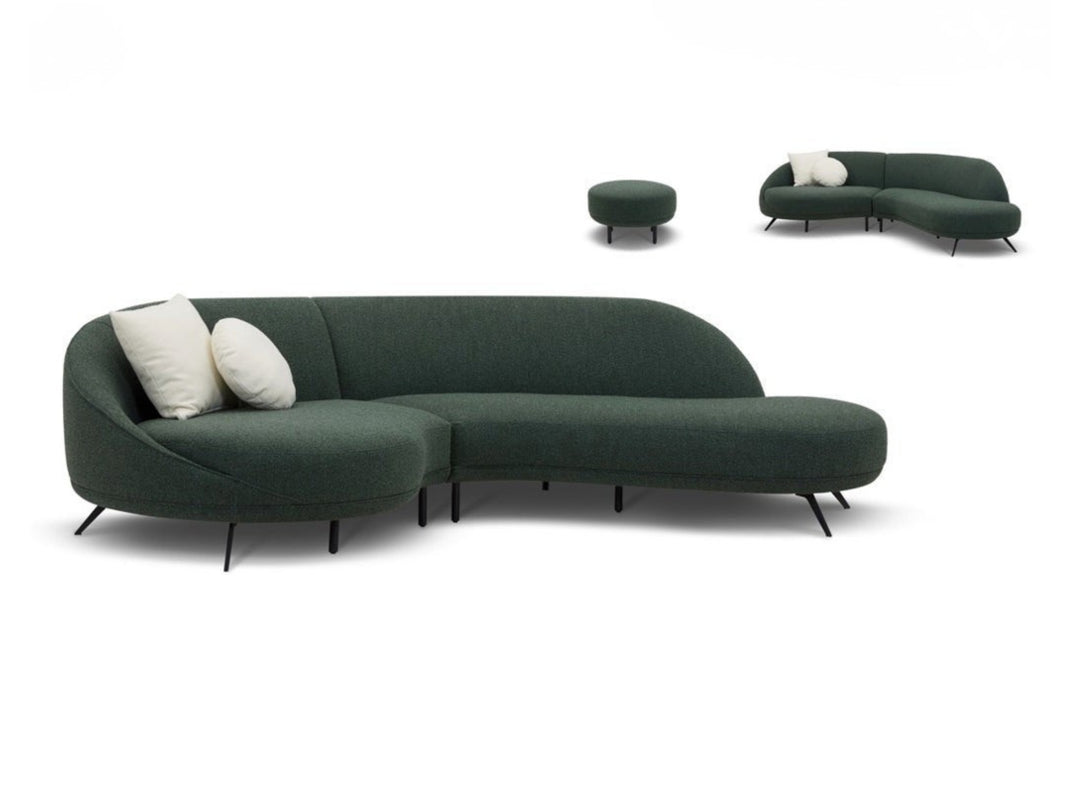 Legato Fabric Chaise Lounge - Curved Fabric Sofa