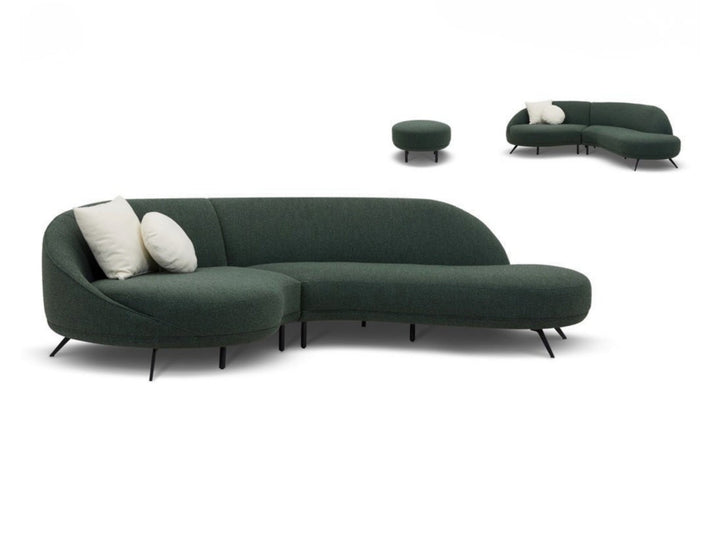 Legato Fabric Chaise Lounge - Curved Fabric Sofa