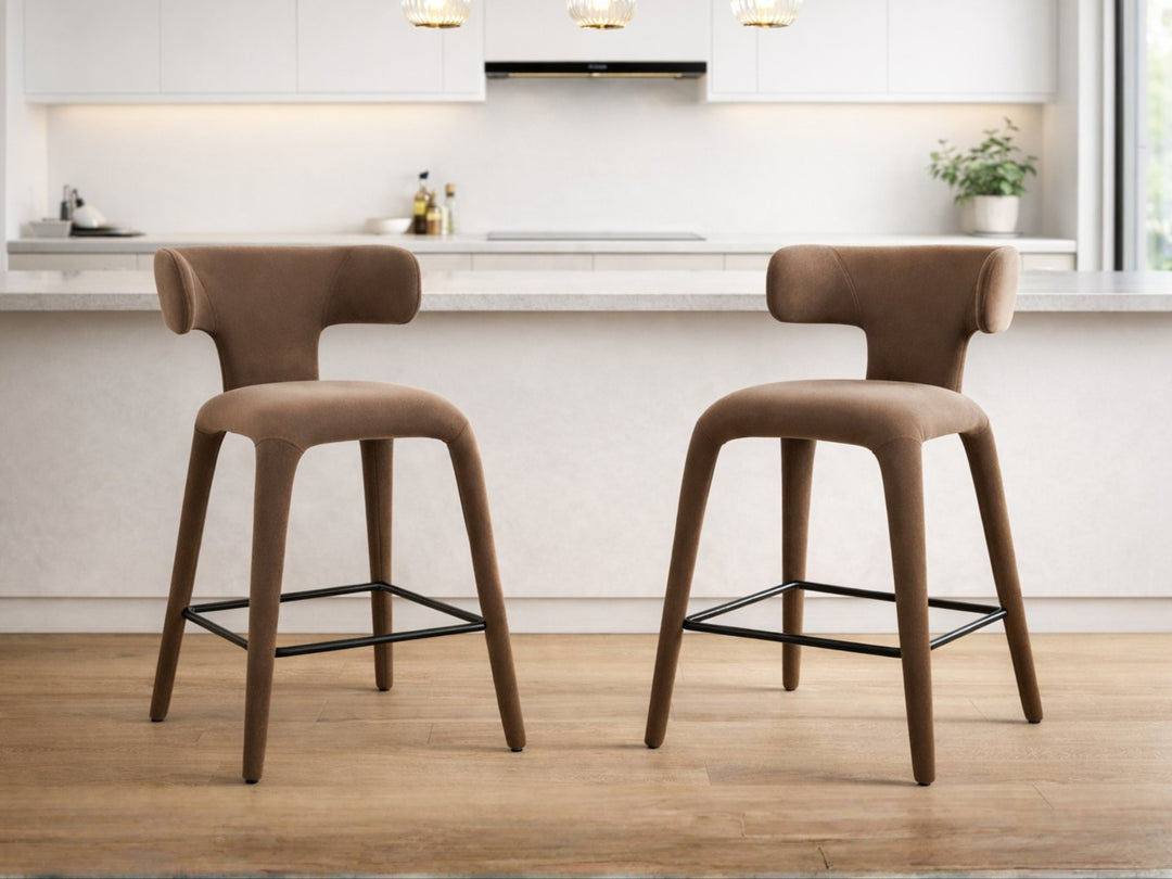 Enzo Fabric Bar Chair - Modern Upholstered Bar Stool