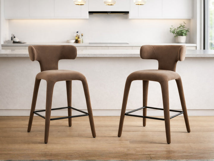 Enzo Fabric Bar Chair - Modern Upholstered Bar Stool