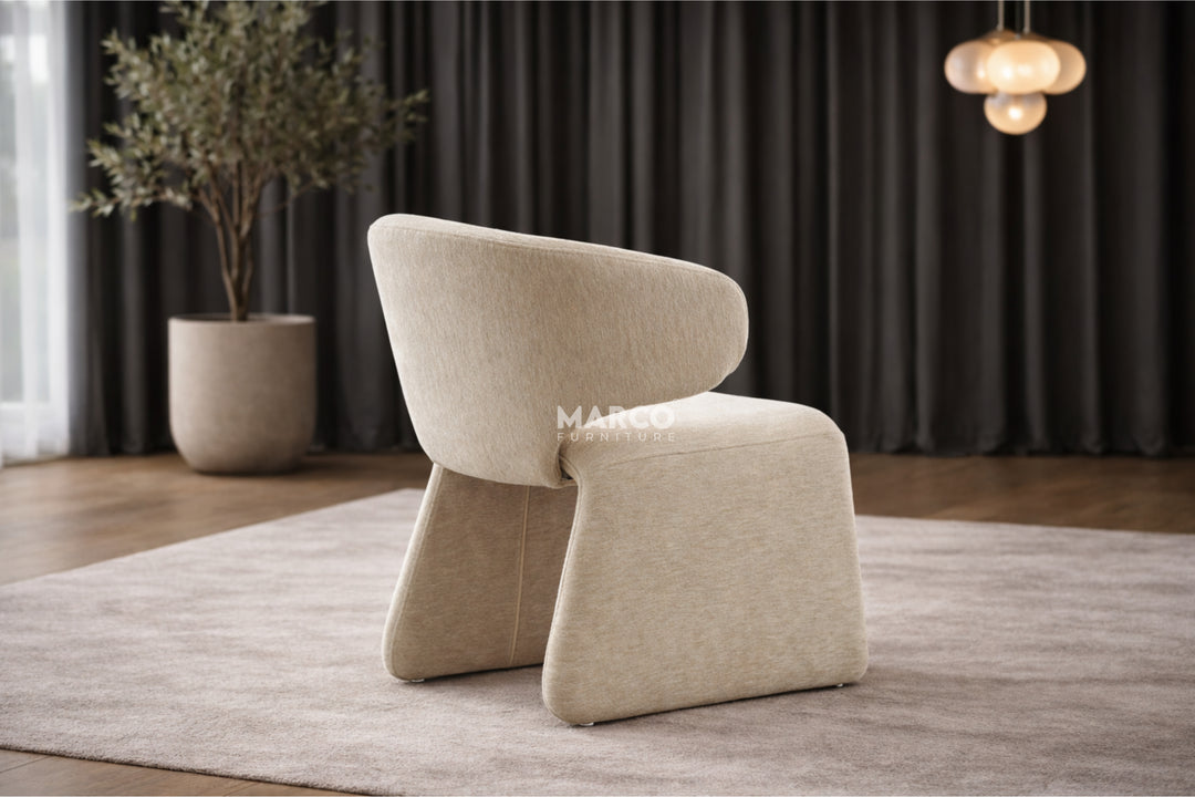 Luxe Fabric Upholstered Modern Dining Chair