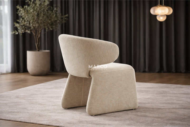 Luxe Fabric Upholstered Modern Dining Chair