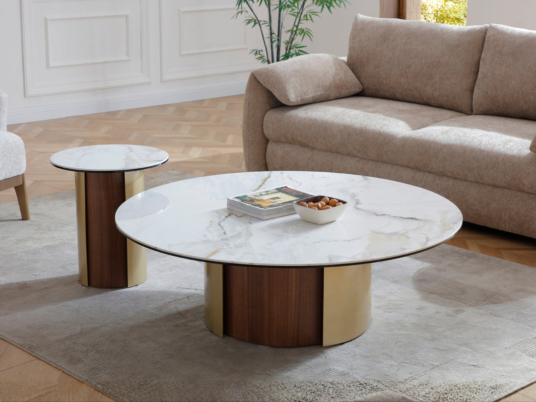 Forma Bella Sintered Stone Round Coffee Table