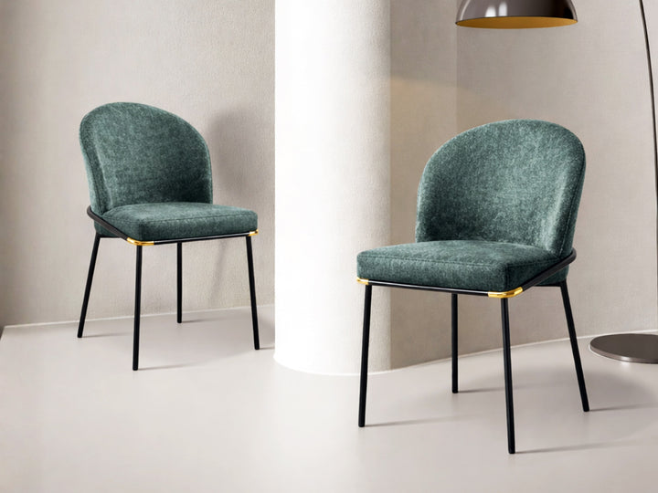 Cooper Boucle Dining Chair – Plush Upholstery with Gold Details