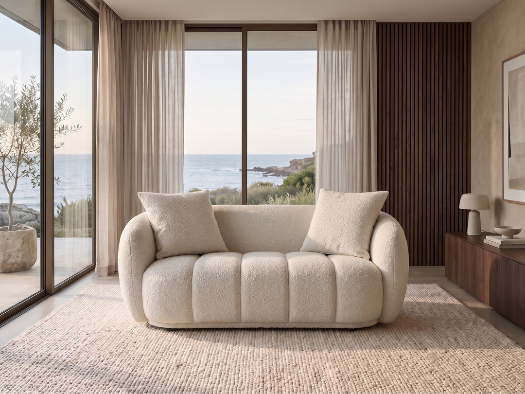 Valentina Curved Boucle Fabric Sofa