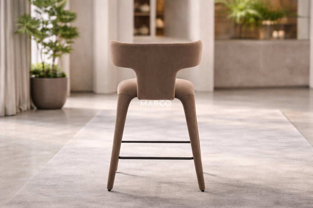Enzo Fabric Bar Chair - Modern Upholstered Bar Stool