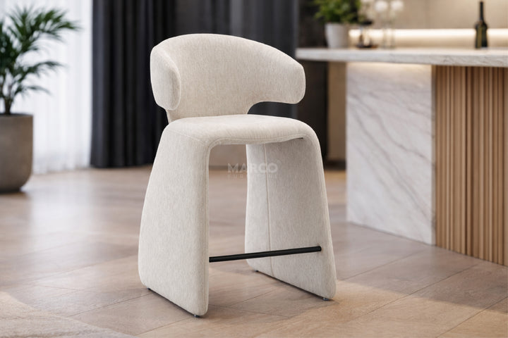 Luxe Fabric Bar Chair - Upholstered Bar Stool