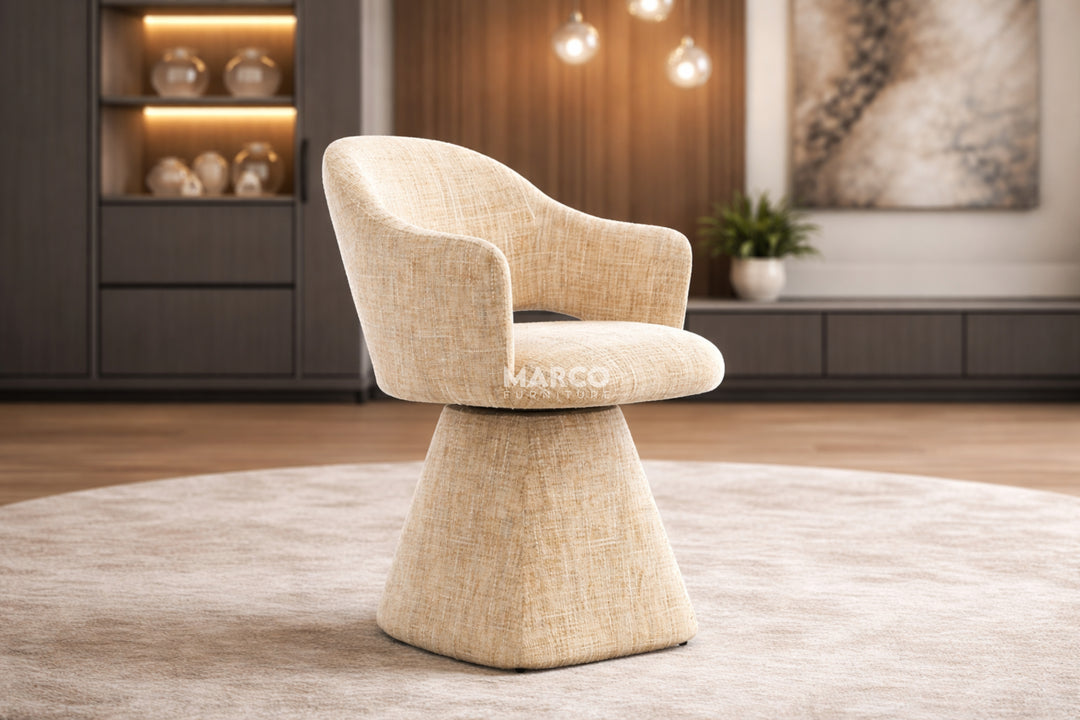 Kelvin Fabric Dining Chair – Swivel Base