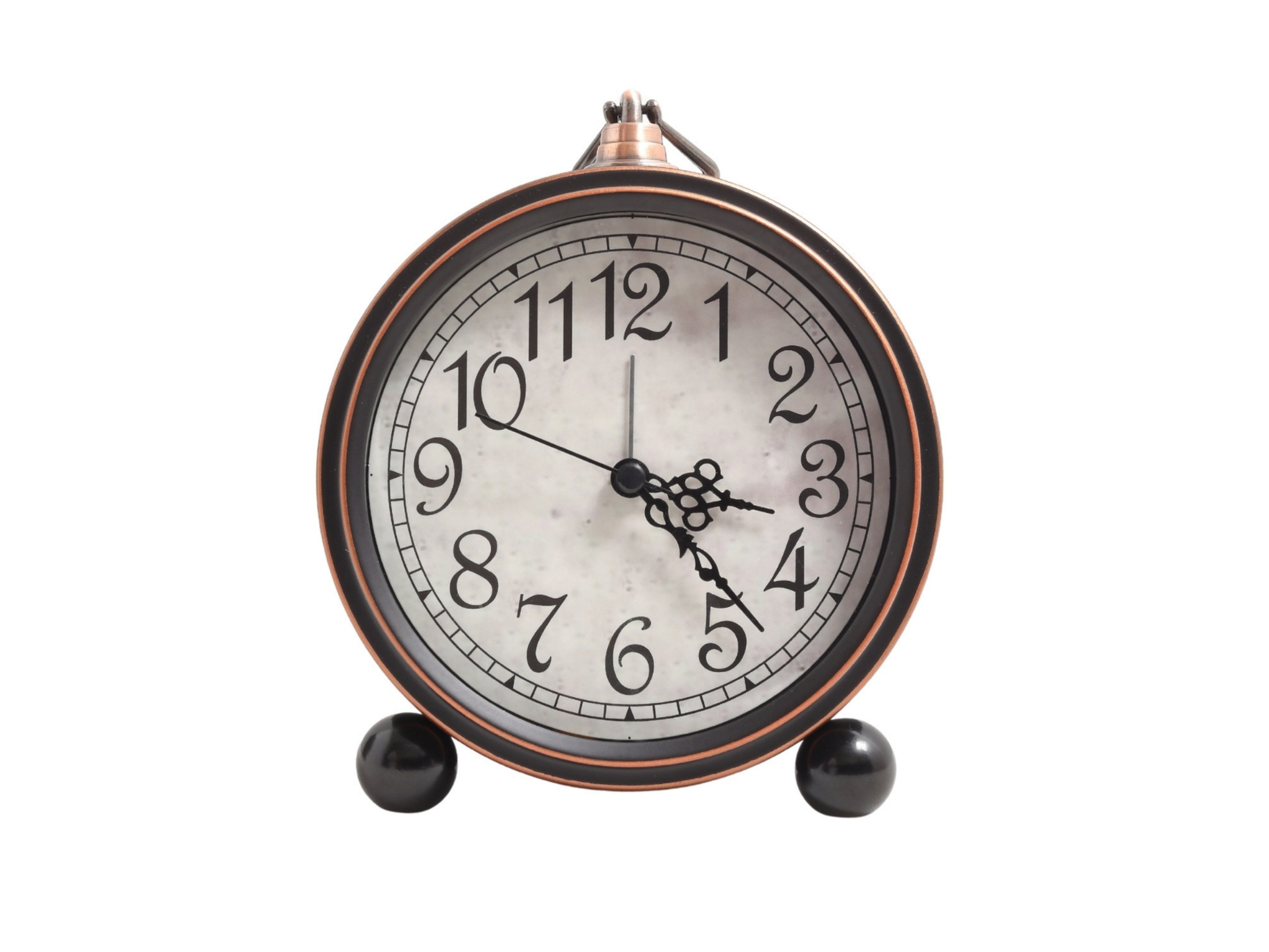 Luma Vintage Black Table Clock | Quiet Sweep Desk Clock
