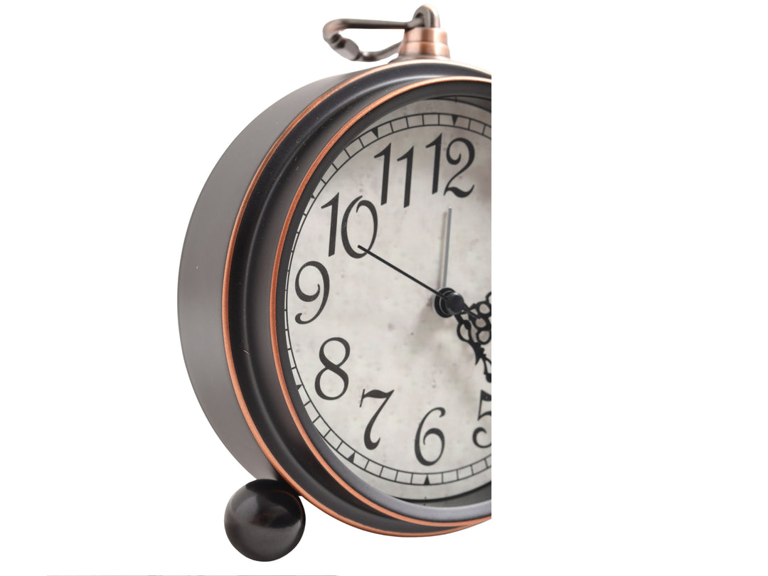 Luma Vintage Black Table Clock – Classic Dial