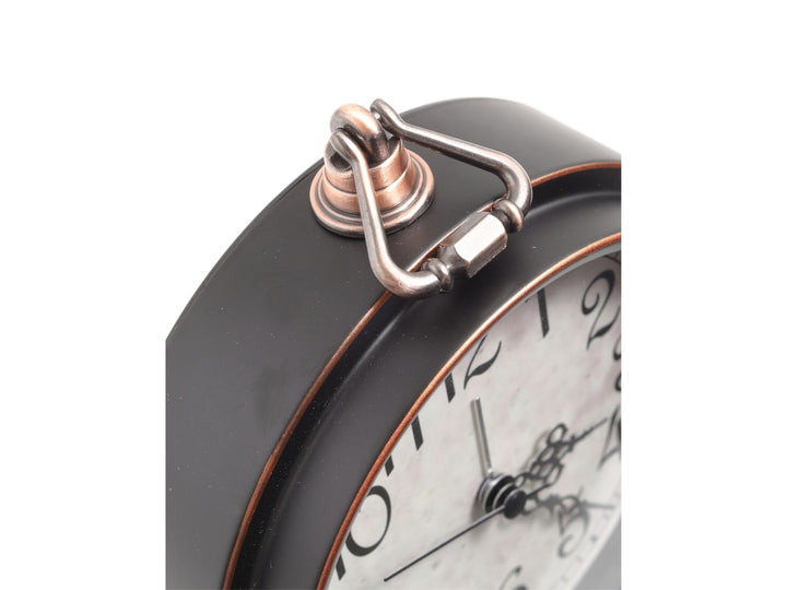 Luma Vintage Black Table Clock – Classic Dial