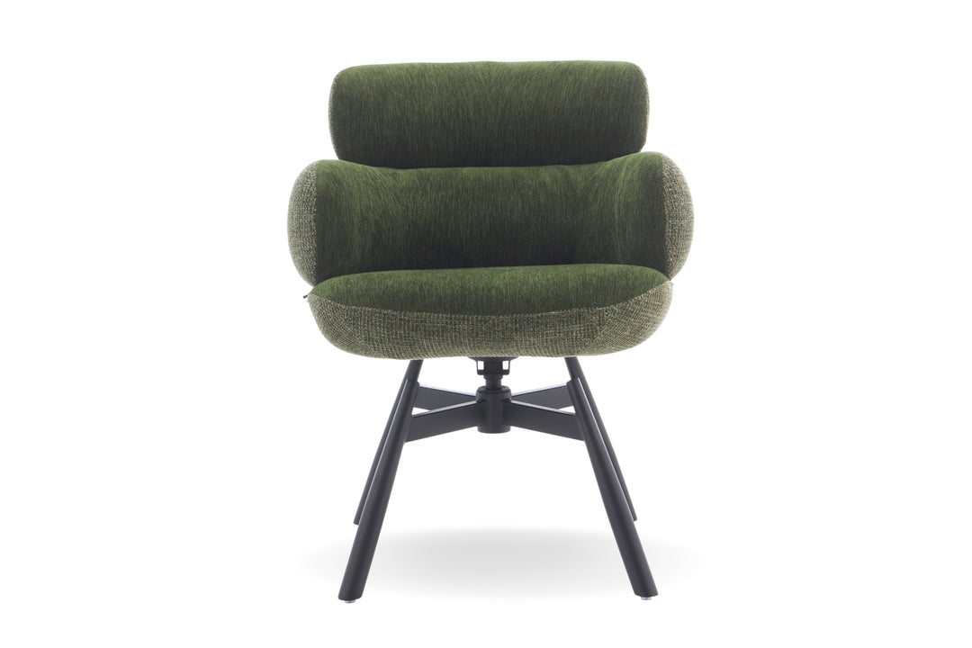 Monaco Upholstered Fabric Swivel Dining Chair