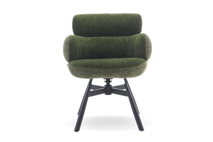 Monaco Upholstered Fabric Swivel Dining Chair