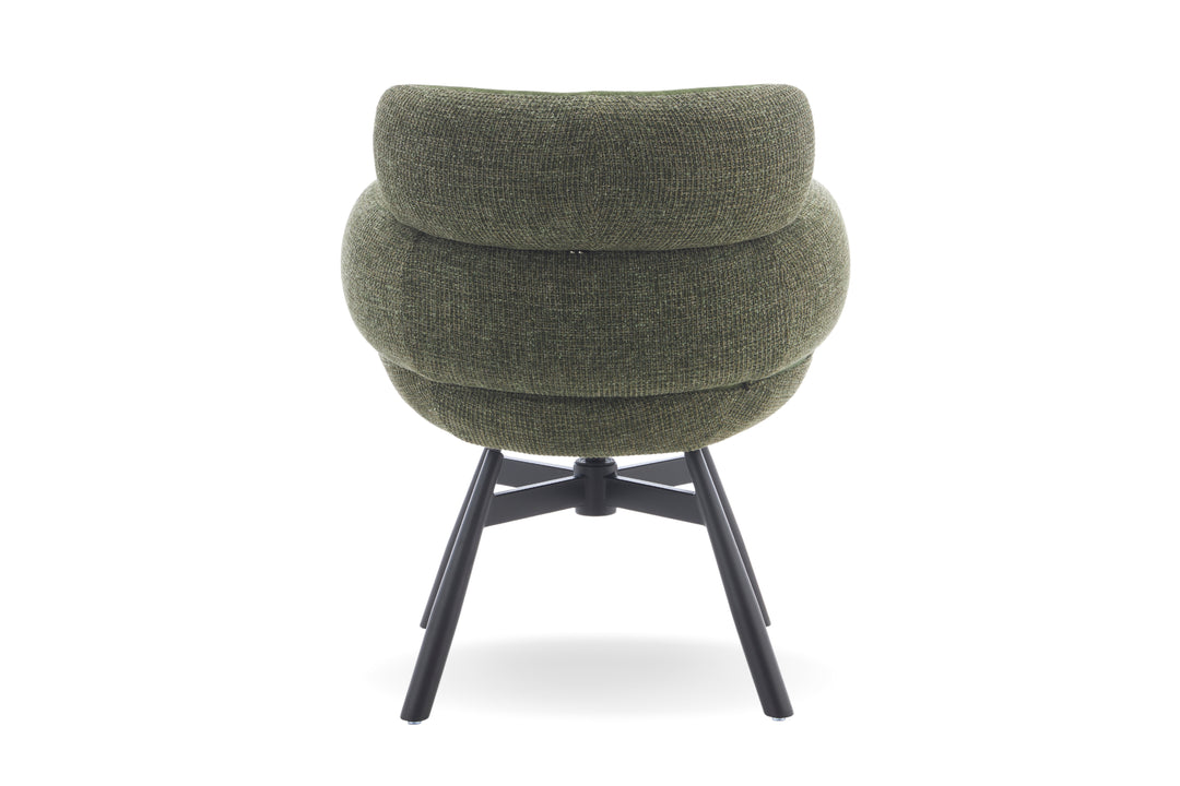 Monaco Upholstered Fabric Swivel Dining Chair