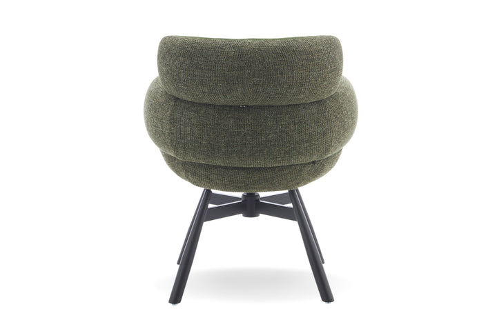 Monaco Upholstered Fabric Swivel Dining Chair