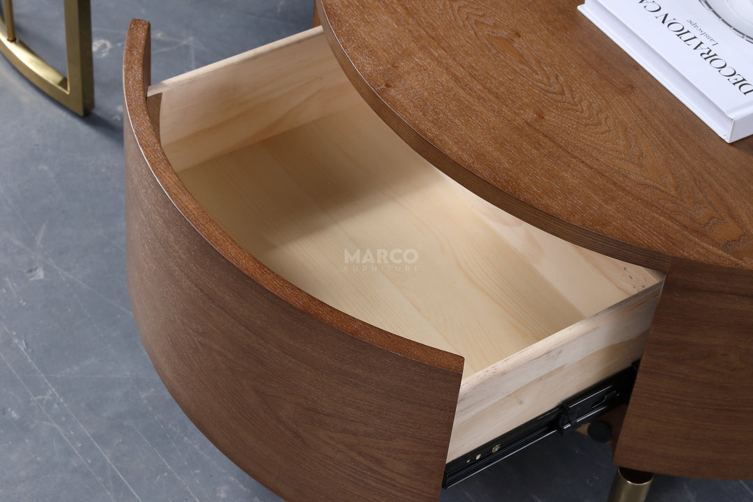 Earl Modern Nesting Coffee Table with Marble Top (Set of 2)