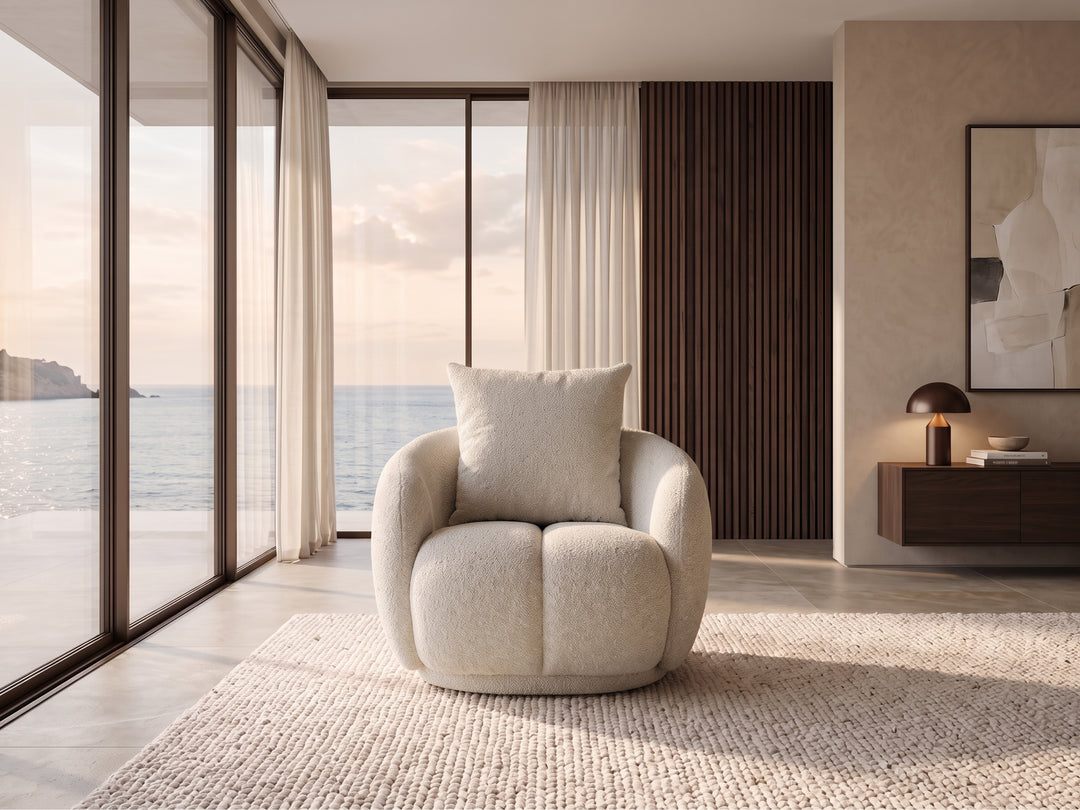 Valentina Curved Boucle Fabric Sofa