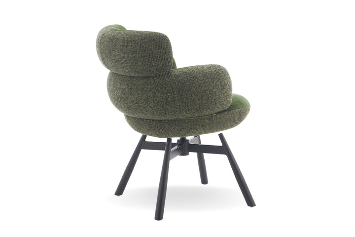 Monaco Upholstered Fabric Swivel Dining Chair