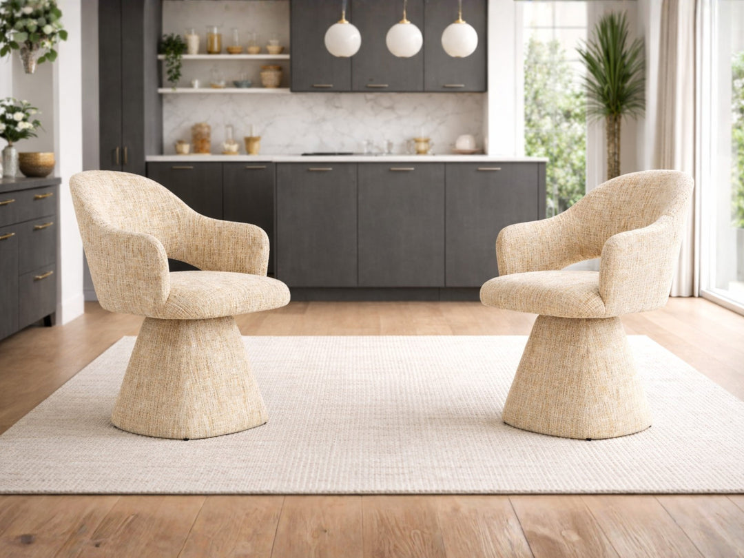 Kelvin Fabric Dining Chair – Swivel Base
